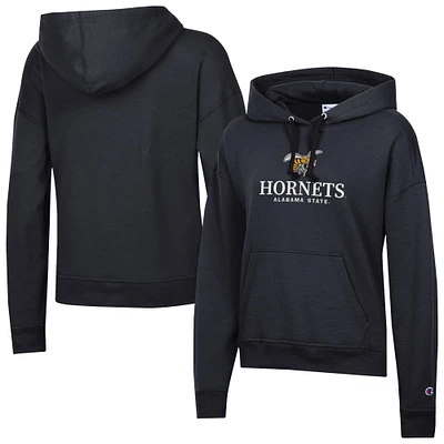 Women's Champion Black Alabama State Hornets Powerblend Fleece Pullover Hoodie