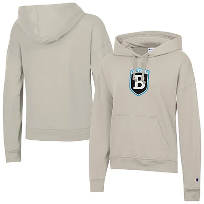 Women's Champion Oatmeal Bentley Falcons Powerblend Fleece Pullover Hoodie