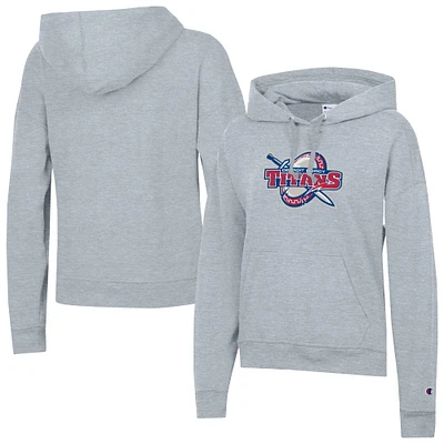 Women's Champion Gray Detroit Mercy Titans Powerblend Fleece Pullover Hoodie