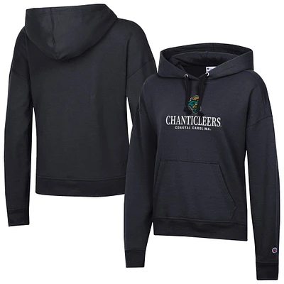 Women's Champion Black Coastal Carolina Chanticleers Powerblend Fleece Pullover Hoodie