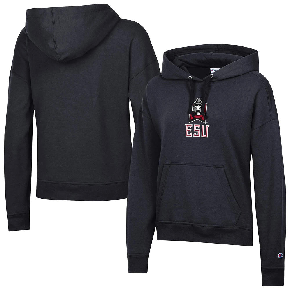 Women's Champion Black East Stroudsburg Warriors Powerblend Fleece Pullover Hoodie