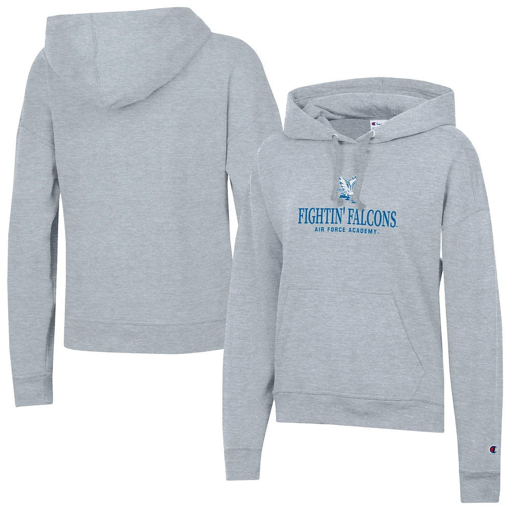 Women's Champion Gray Air Force Falcons Powerblend Fleece Pullover Hoodie