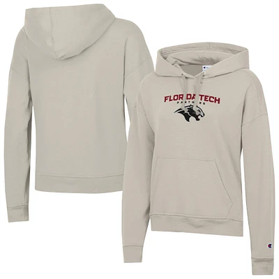 Women's Champion Oatmeal Florida Tech Panthers Powerblend Fleece Pullover Hoodie