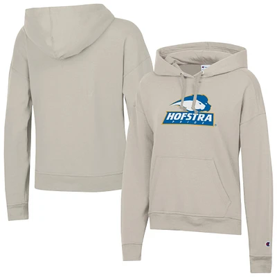 Women's Champion Oatmeal Hofstra University Pride Powerblend Fleece Pullover Hoodie