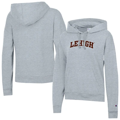 Women's Champion Gray Lehigh Mountain Hawks Powerblend Fleece Pullover Hoodie