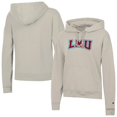 Women's Champion Oatmeal Loyola Marymount Lions Powerblend Fleece Pullover Hoodie