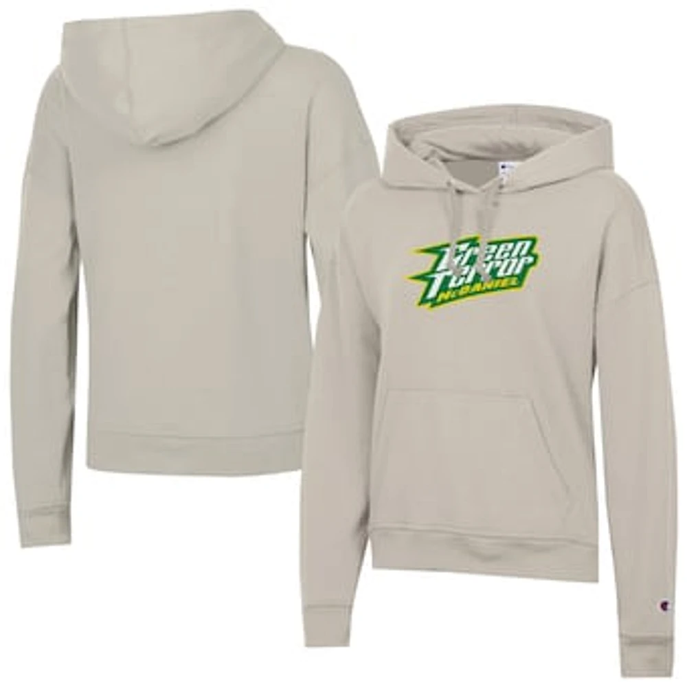 Women's Champion Oatmeal McDaniel Green Terror Powerblend Fleece Pullover Hoodie