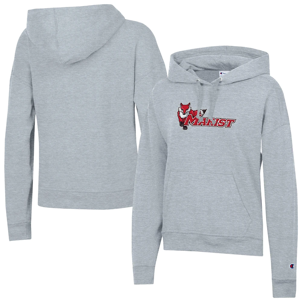Women's Champion Gray Marist Red Foxes Powerblend Fleece Pullover Hoodie