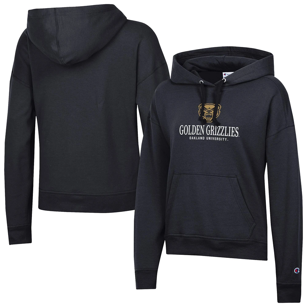 Women's Champion Black Oakland Golden Grizzlies Powerblend Fleece Pullover Hoodie