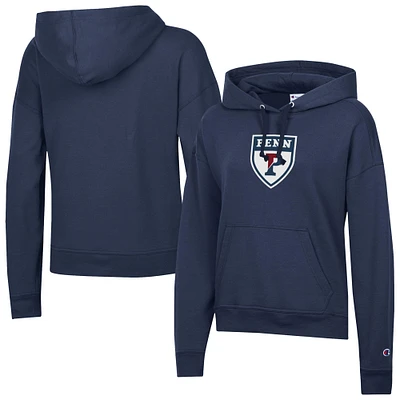 Women's Champion Navy Pennsylvania Quakers Powerblend Fleece Pullover Hoodie