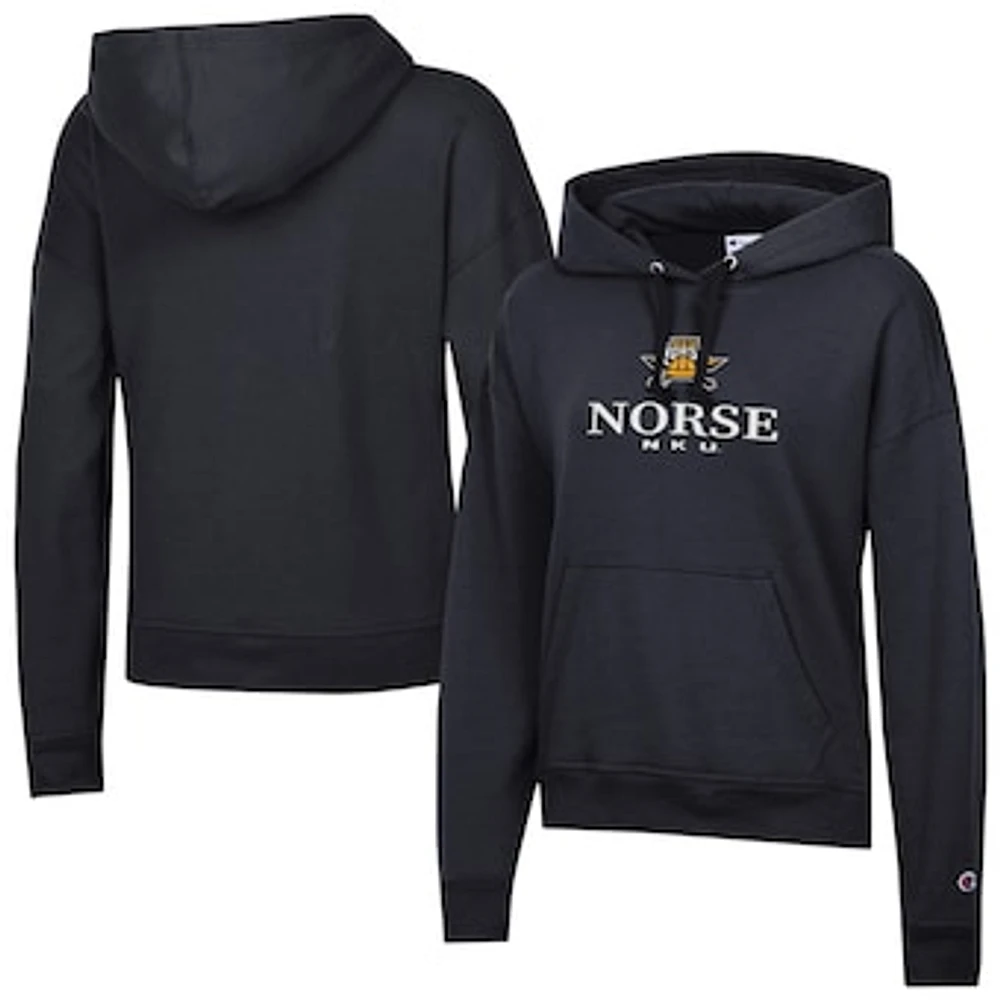 Women's Champion Black Northern Kentucky University Norse Powerblend Fleece Pullover Hoodie