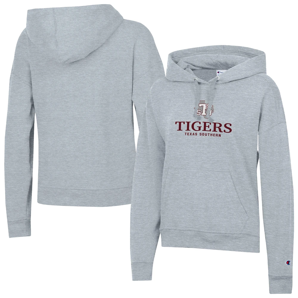 Women's Champion Gray Texas Southern Tigers Powerblend Fleece Pullover Hoodie