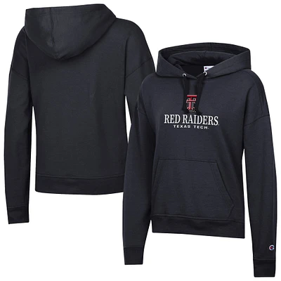 Women's Champion Black Texas Tech Red Raiders Powerblend Fleece Pullover Hoodie