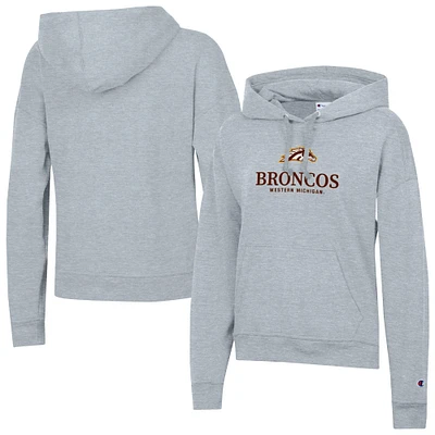Women's Champion Gray Western Michigan Broncos Powerblend Fleece Pullover Hoodie