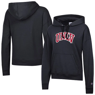 Women's Champion Black UNLV Rebels Powerblend Fleece Pullover Hoodie