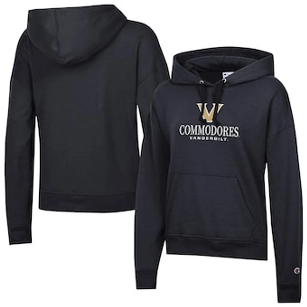 Women's Champion Black Vanderbilt Commodores Powerblend Fleece Pullover Hoodie