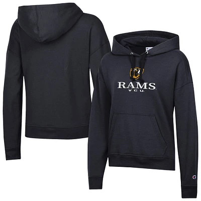 Women's Champion Black VCU Rams Powerblend Fleece Pullover Hoodie