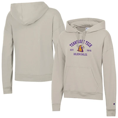 Women's Champion Oatmeal Tennessee Tech Golden Eagles Powerblend Fleece Pullover Hoodie