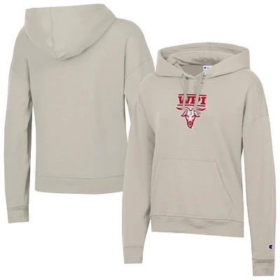 Women's Champion Oatmeal Worcester Polytechnic Institute Engineers Powerblend Fleece Pullover Hoodie