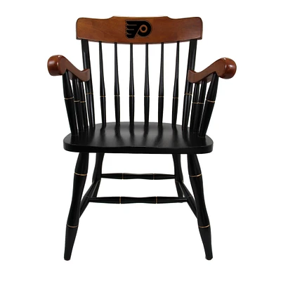 Black Philadelphia Flyers Captain's Chair with Cherry Arms & Crown