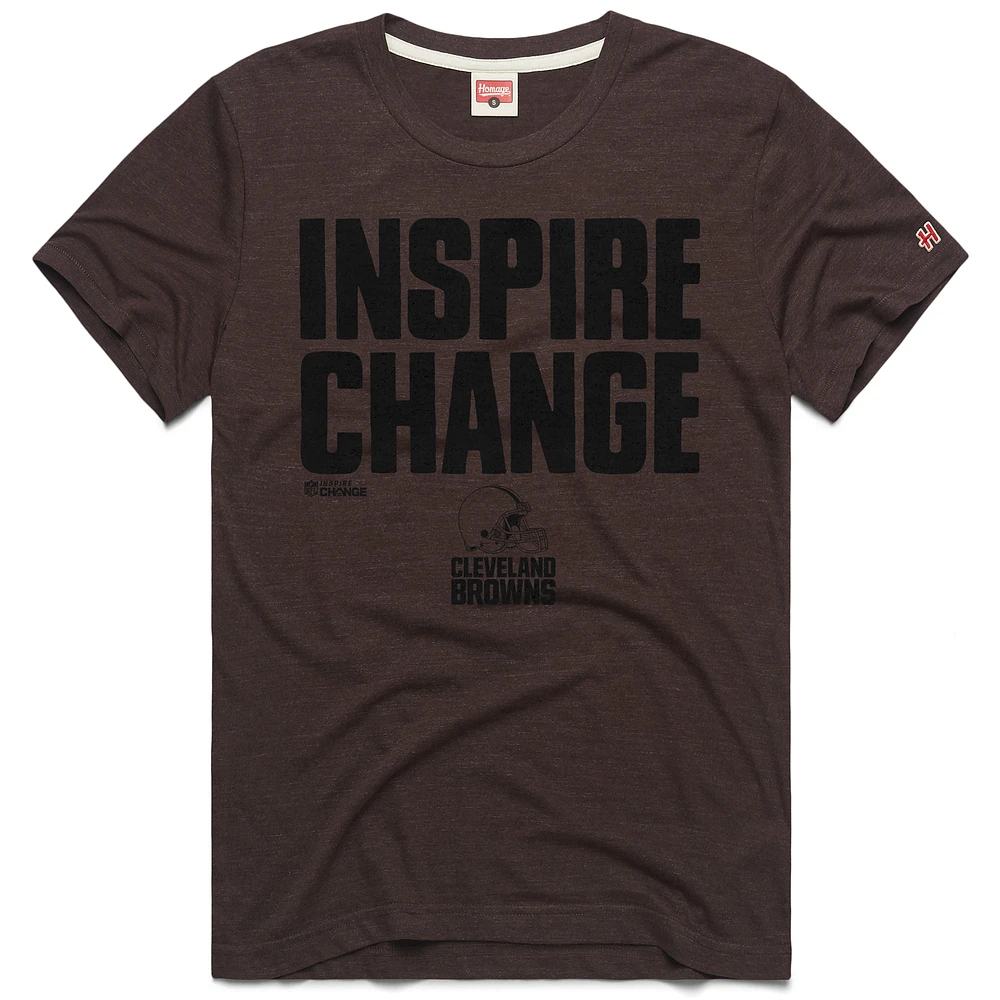 Unisex Homage Brown Cleveland Browns 2024 Inspire Change Tri-Blend T-Shirt
