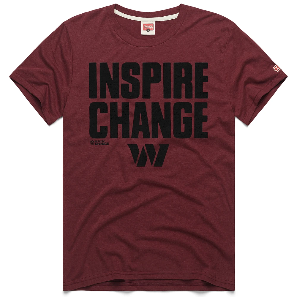 Unisex Homage Burgundy Washington Commanders 2024 Inspire Change Tri-Blend T-Shirt