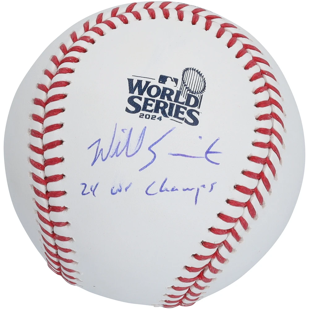 Will Smith Los Angeles Dodgers Autographed 2024 World Series Logo Baseball with "24 WS Champs" Inscription