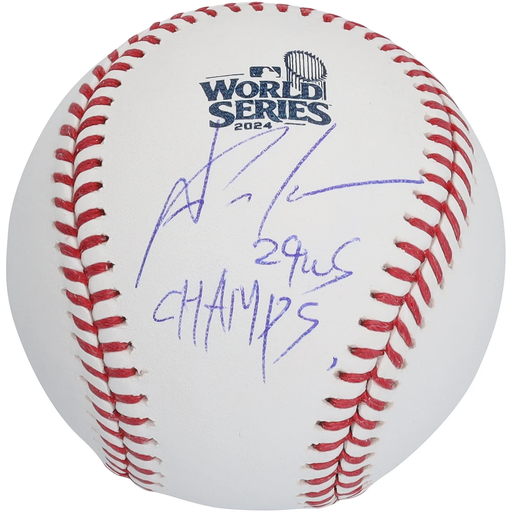 Yoshinobu Yamamoto Los Angeles Dodgers Autographed 2024 World Series Logo Baseball with "24 WS Champs" Inscription