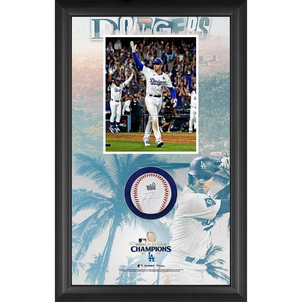 Freddie Freeman Los Angeles Dodgers Autographed 2024 World Series Champions Baseball Shadow Box