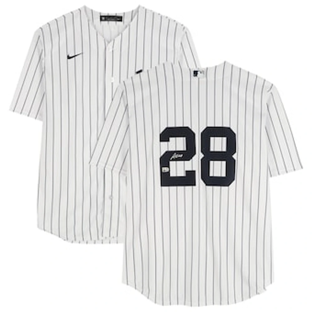 Austin Wells New York Yankees Autographed White Nike Replica Jersey