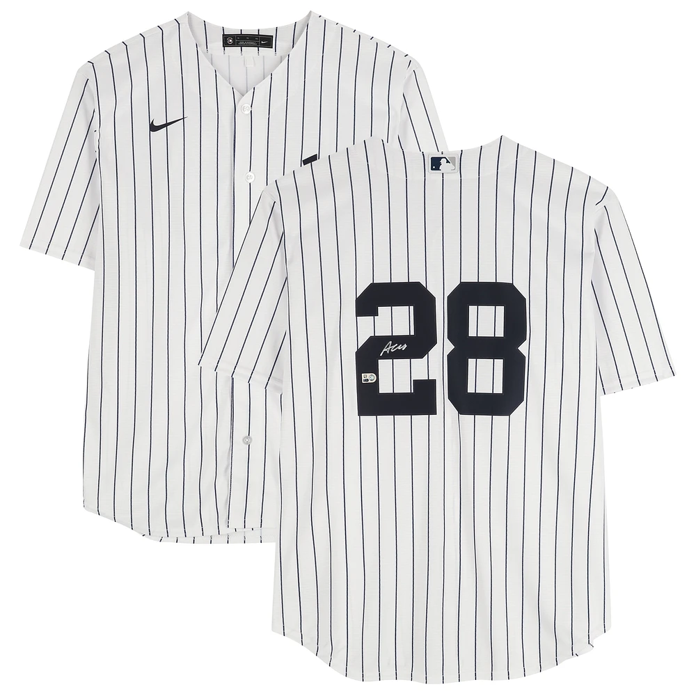 Austin Wells New York Yankees Autographed White Nike Replica Jersey