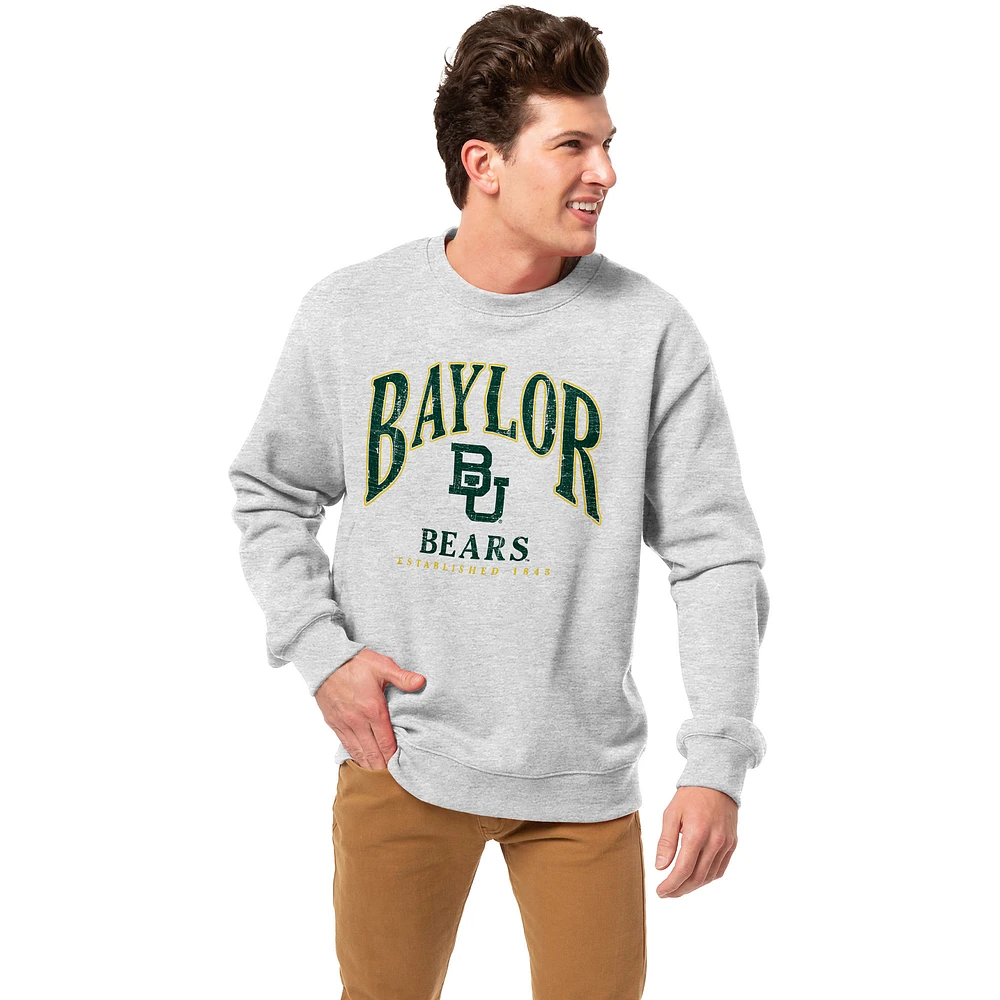 Men's League Collegiate Wear Heather Gray Baylor Bears Essentials 2.0 Pullover Sweatshirt
