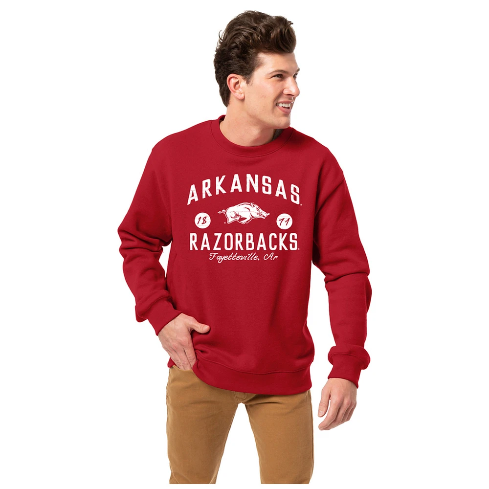 Men's League Collegiate Wear Cardinal Arkansas Razorbacks Essentials 2.0 Pullover Sweatshirt