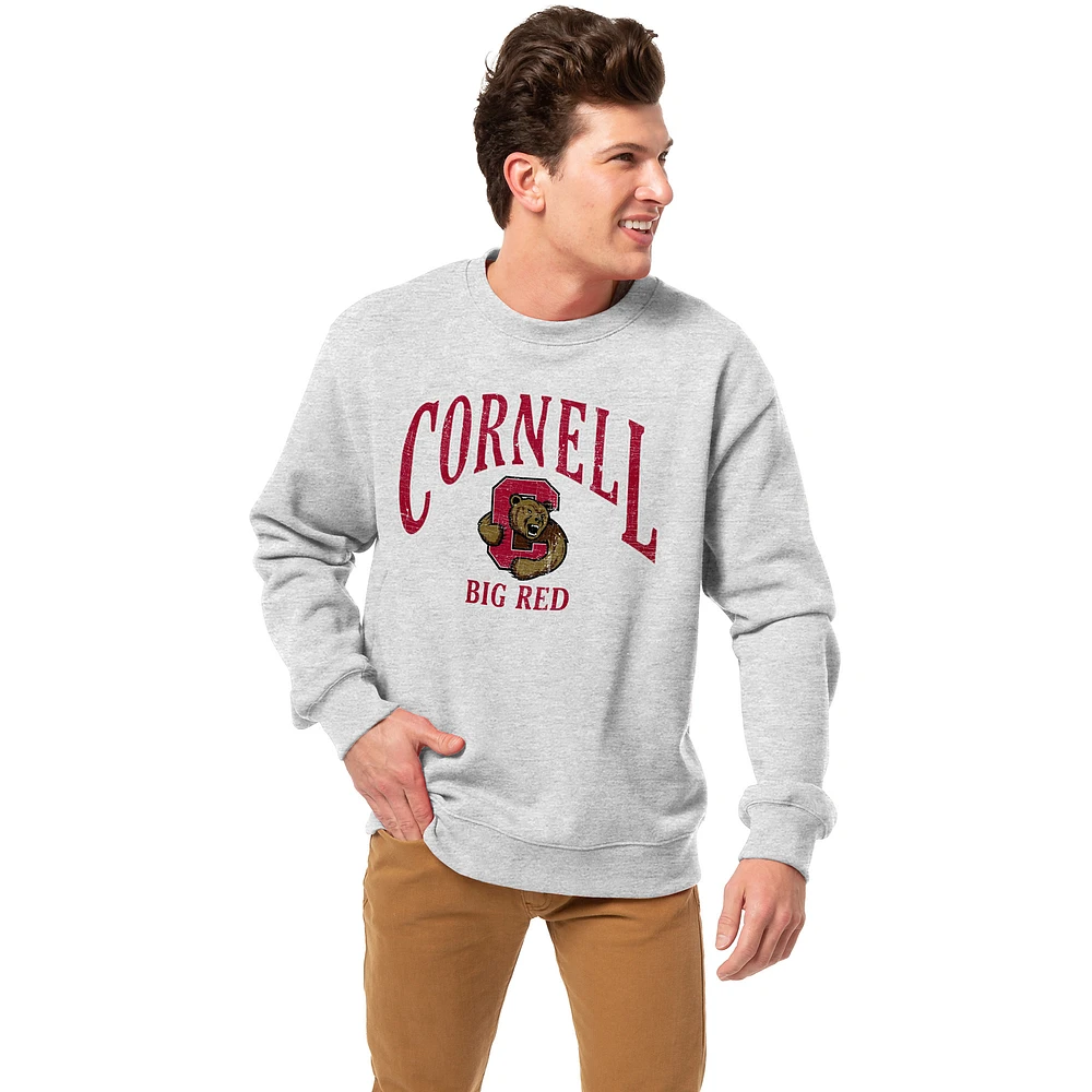 Men's League Collegiate Wear Heather Gray Cornell Big Red Essentials 2.0 Pullover Sweatshirt