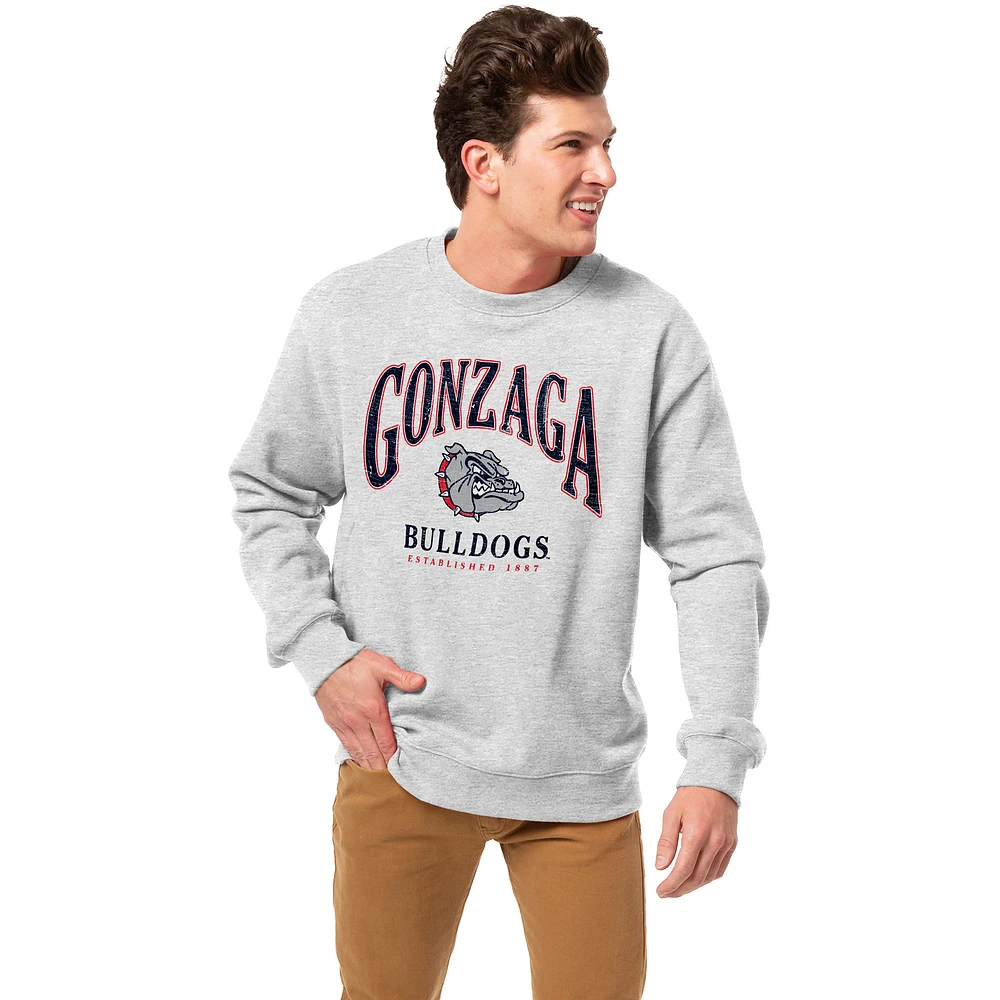 Men's League Collegiate Wear Heather Gray Gonzaga Bulldogs Essentials 2.0 Pullover Sweatshirt