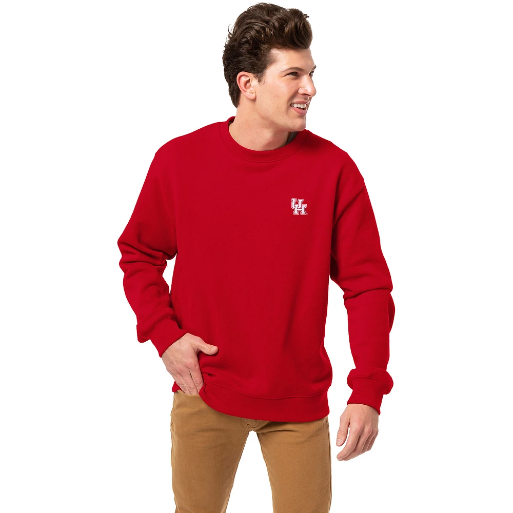 Men's League Collegiate Wear Red Houston Cougars Essentials 2.0 Pullover Sweatshirt
