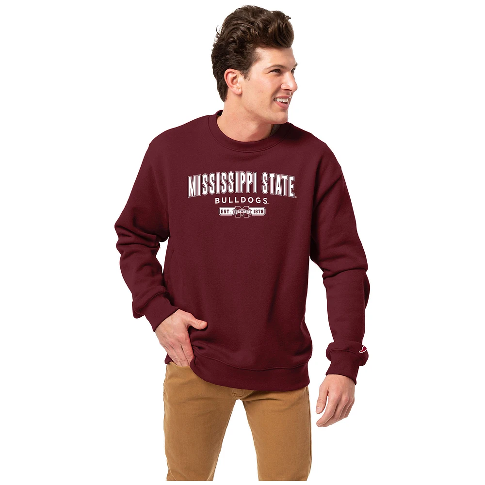 Men's League Collegiate Wear Maroon Mississippi State Bulldogs Essentials 2.0 Pullover Sweatshirt