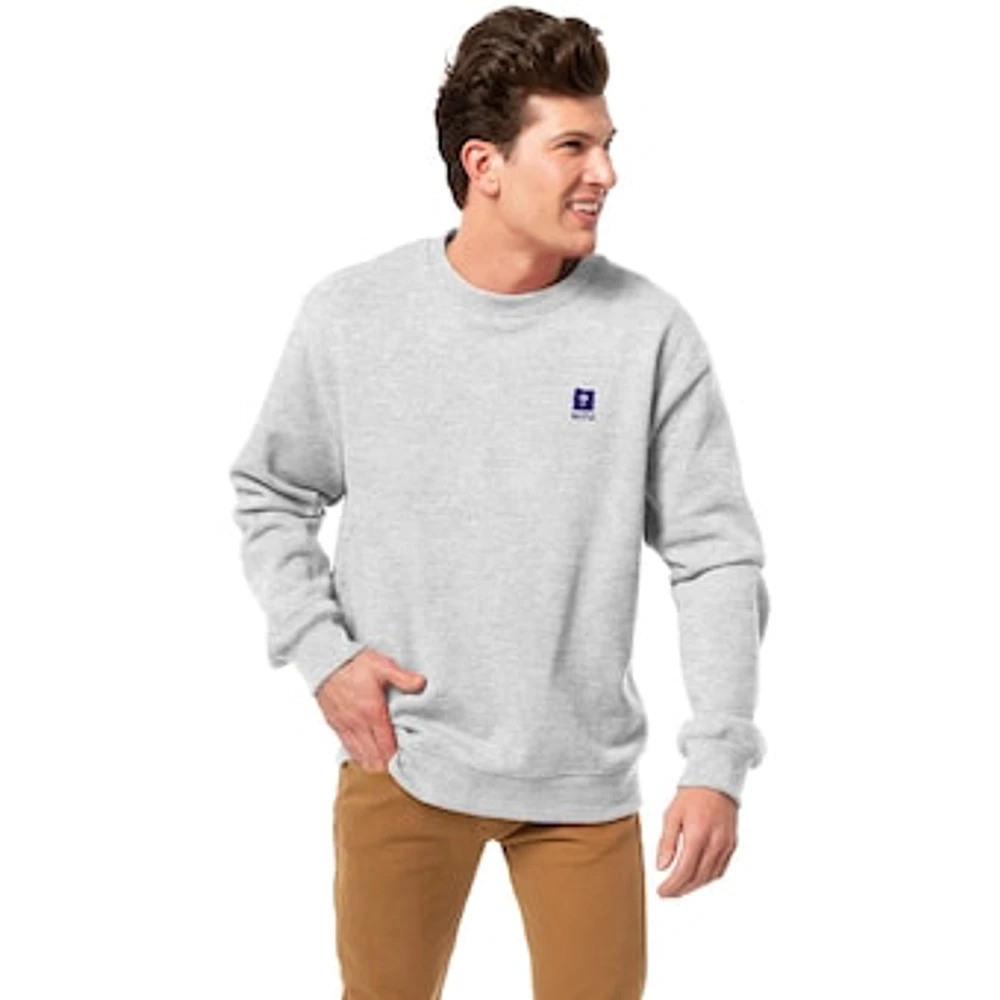 Men's League Collegiate Wear Heather Gray NYU Violets Essentials 2.0 Pullover Sweatshirt