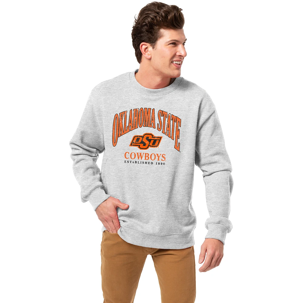 Men's League Collegiate Wear Heather Gray Oklahoma State Cowboys Essentials 2.0 Pullover Sweatshirt