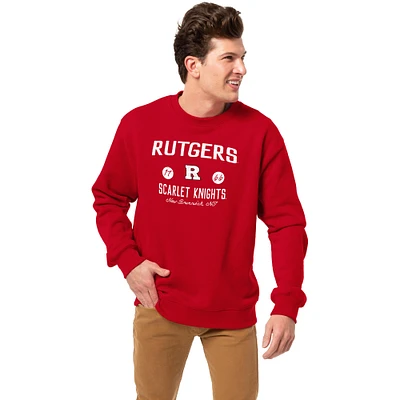 Men's League Collegiate Wear Scarlet Rutgers Knights Essentials 2.0 Pullover Sweatshirt