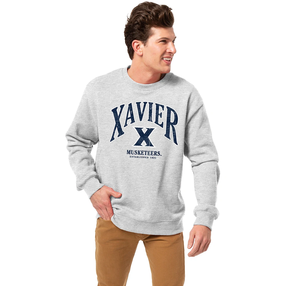 Men's League Collegiate Wear Heather Gray Xavier Musketeers Essentials 2.0 Pullover Sweatshirt