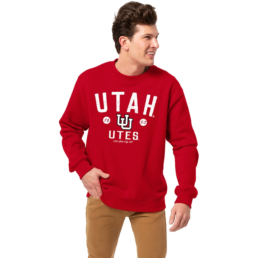 Men's League Collegiate Wear Red Utah Utes Essentials 2.0 Pullover Sweatshirt