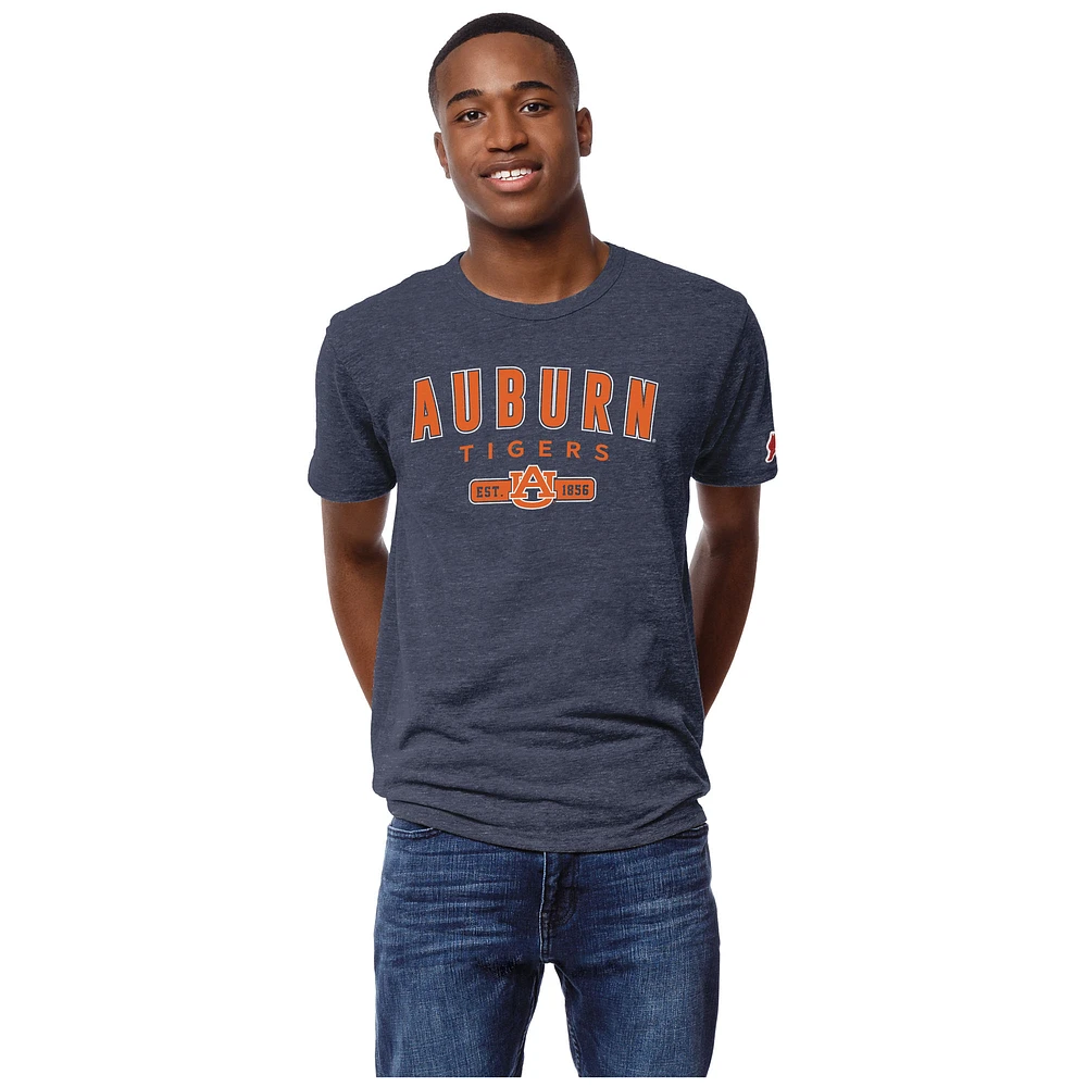 Men's League Collegiate Wear Heather Navy Auburn Tigers Victory Falls Tri-Blend T-Shirt