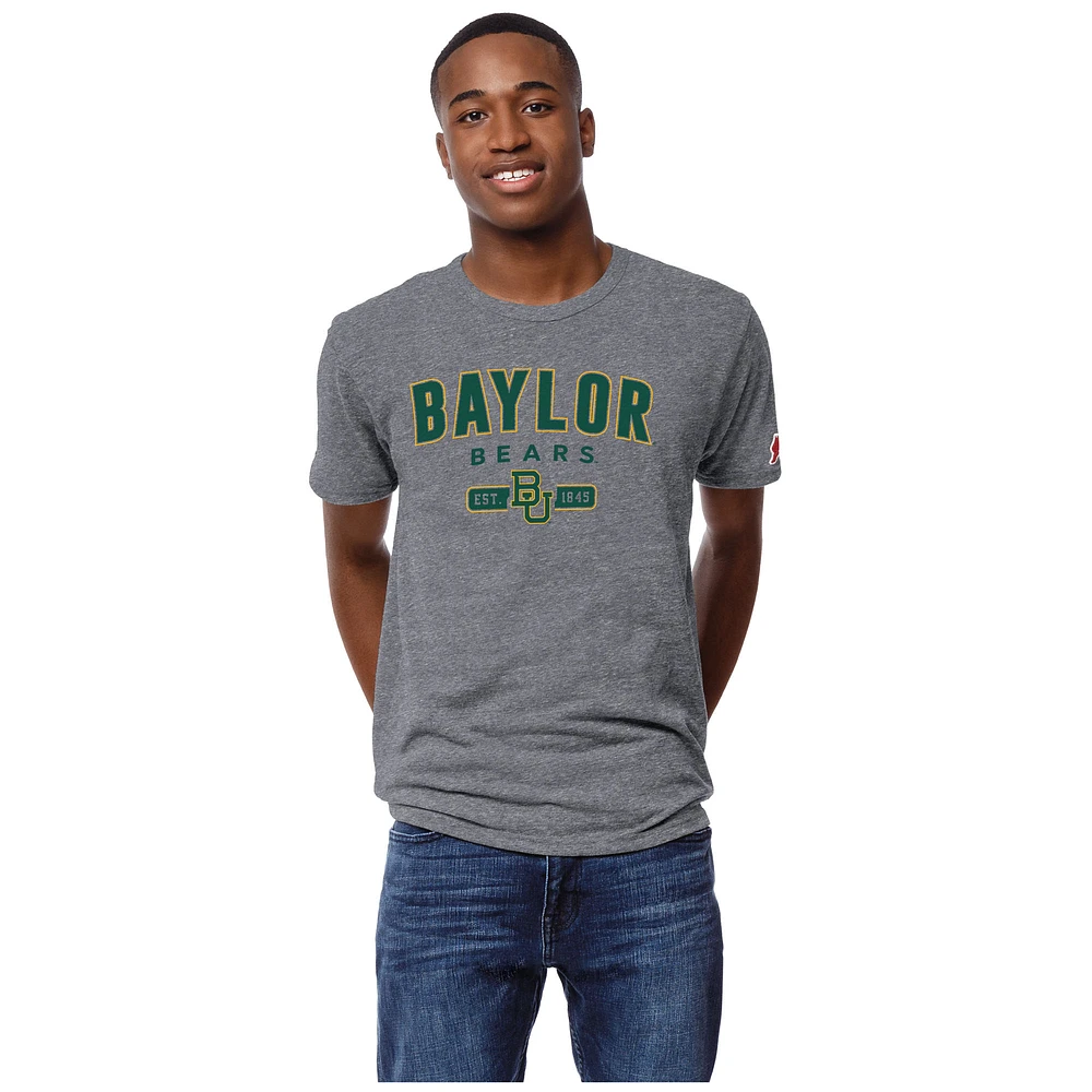 Men's League Collegiate Wear Heather Baylor Bears Victory Falls Tri-Blend T-Shirt