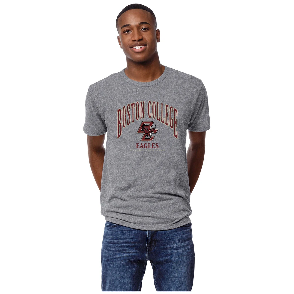 Men's League Collegiate Wear Heather Gray Boston College Eagles Victory Falls Tri-Blend T-Shirt