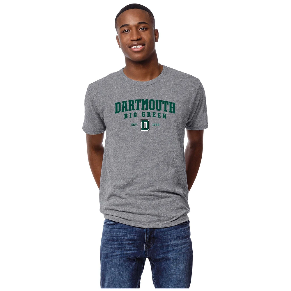 Men's League Collegiate Wear Heather Green Dartmouth Big Victory Falls Tri-Blend T-Shirt
