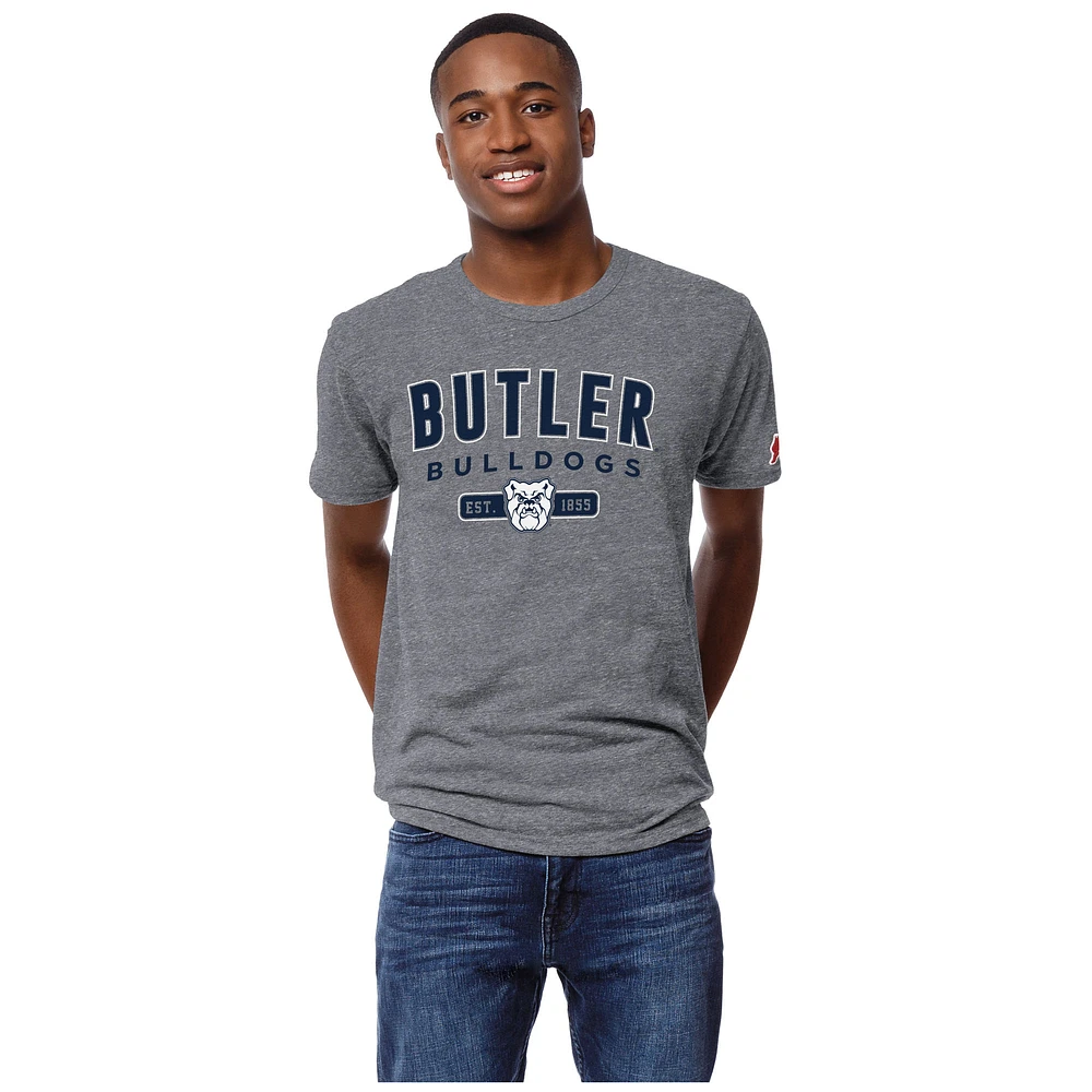 Men's League Collegiate Wear Heather Gray Butler Bulldogs Victory Falls Tri-Blend T-Shirt