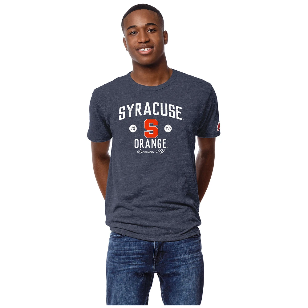 Men's League Collegiate Wear Heather Navy Syracuse Orange Victory Falls Tri-Blend T-Shirt