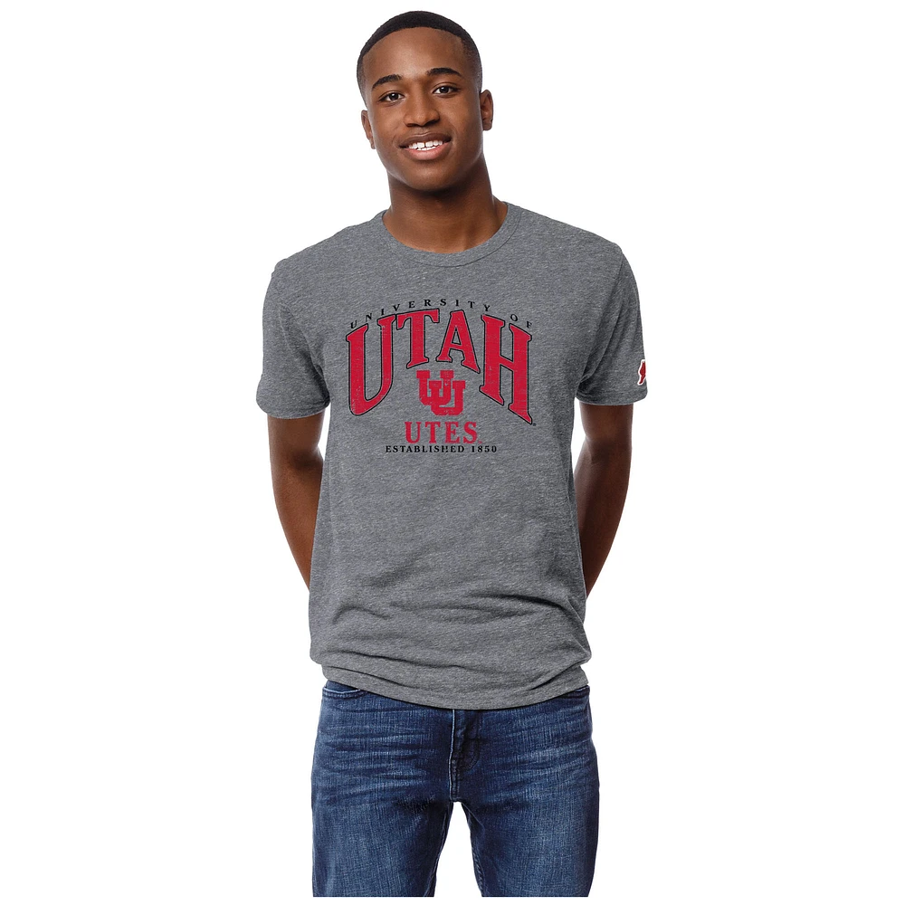 Men's League Collegiate Wear Heather Utah Utes Victory Falls Tri-Blend T-Shirt