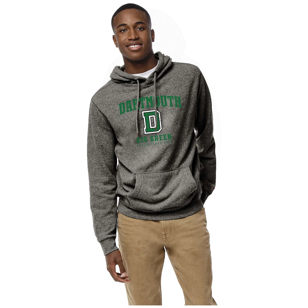 Men's League Collegiate Wear Heather Gray Dartmouth Big Green Heritage Tri-Blend Pullover Hoodie